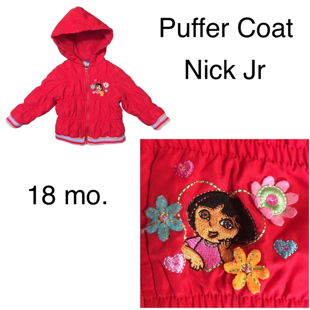 COPY - Red puffer Coat Nick Jr 18 mo. Hooded full zip EUC